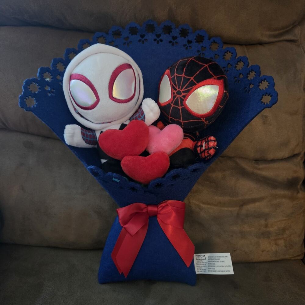 Marvel Spider-Man Plush Bouquet Ghost-Spider Miles Gwen 14" Valentine's Day Gift